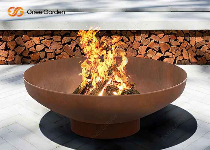 Corten Steel outdoor wood burning firepit