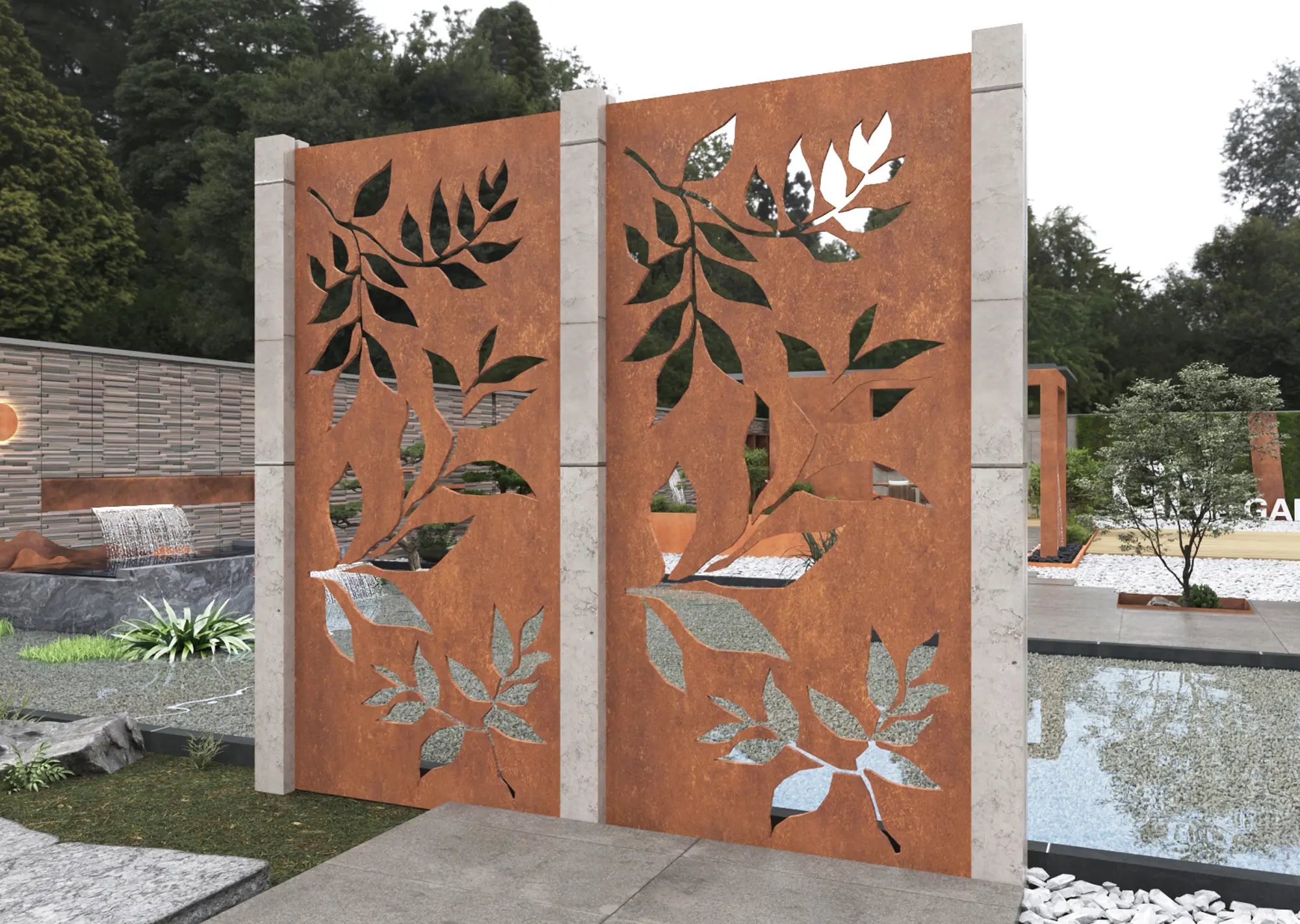 Corten Steel GN-SP-124 Metal Screen Panels