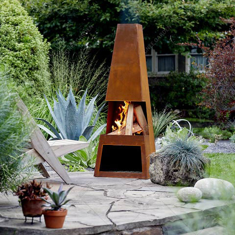 Corten steel GN-FP-414 garden fireplace