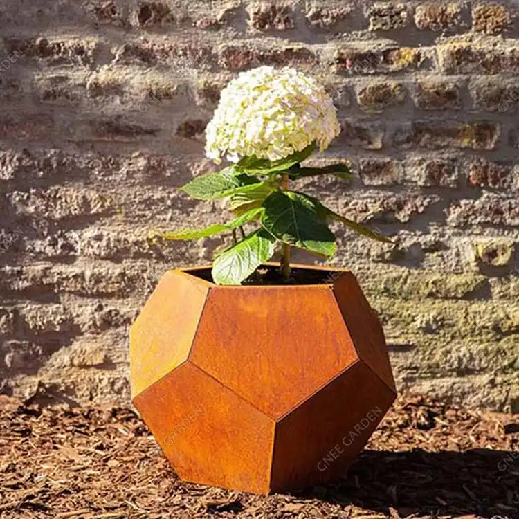 corten steel trough planter