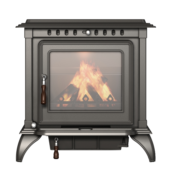 Indoor black steel plate fireplace