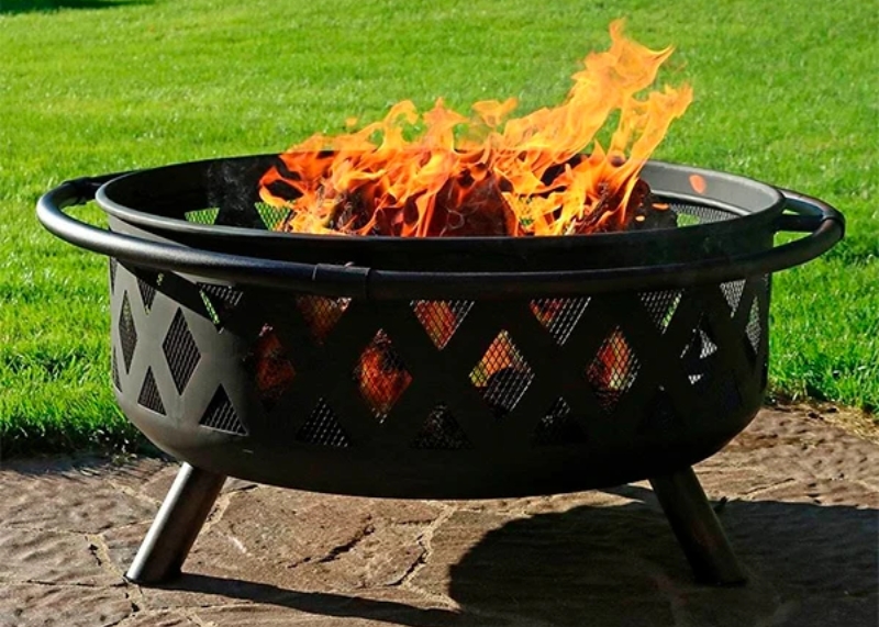 Black-Crossweave-Steel-Wood-Burning-Fire-Pit-5