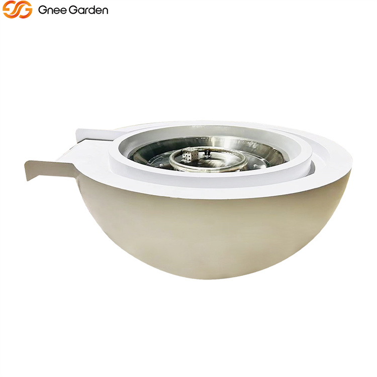 Outdoor Corten Steel Gas Fire Water Feature