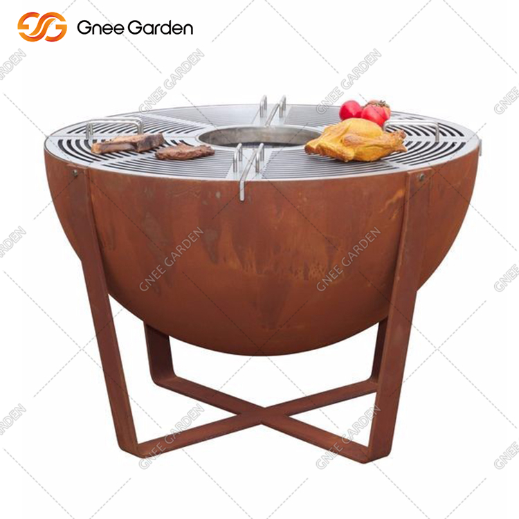 Corten Outdoor Charcoal Bbq Grill Bowl
