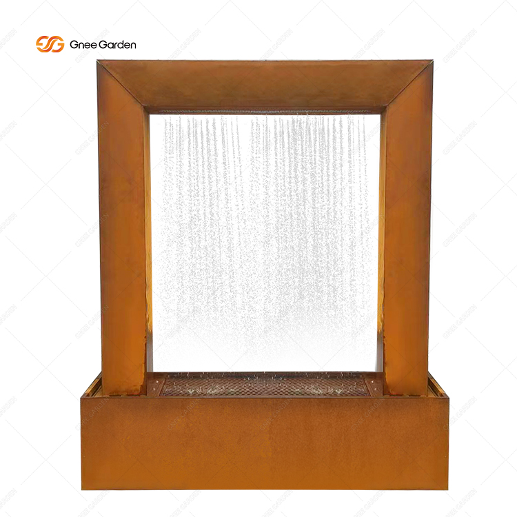 Corten Steel Rain Curtain Garden Fountain