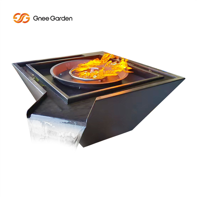 Gas Corten Steel Fire Pit And Water Bowl
