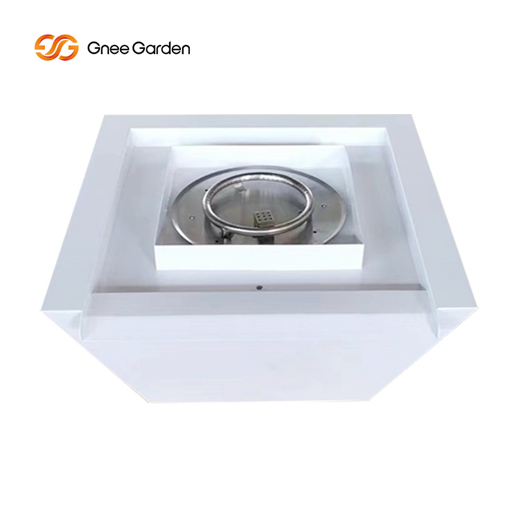 White Corten Steel Fire Pit And Water Bowl