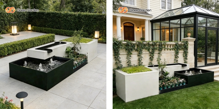 Luxury Two-tier Metal Water Fountain for Home