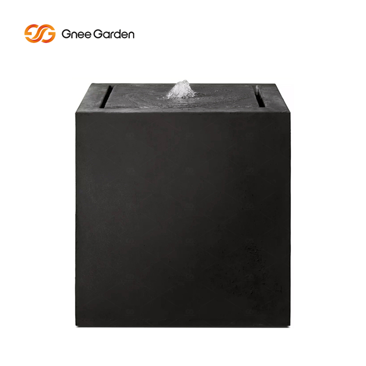 Garden Metal Steel Cube Water Feature